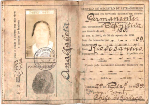 Primeira página da Carteira de identidade de Rosa Iovanovitch, irmã de Duchan Iovanovitch.