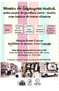 Tatiane como Atriz da Mostra de Linguagem Teatral e produtora do livro “Memórias de Pavilhão” no ano de 2008.